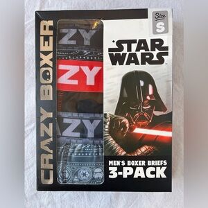 NIB Crazyboxer Men’s Star Wars Darth Vader Boxer Briefs Underwear 3-Pack